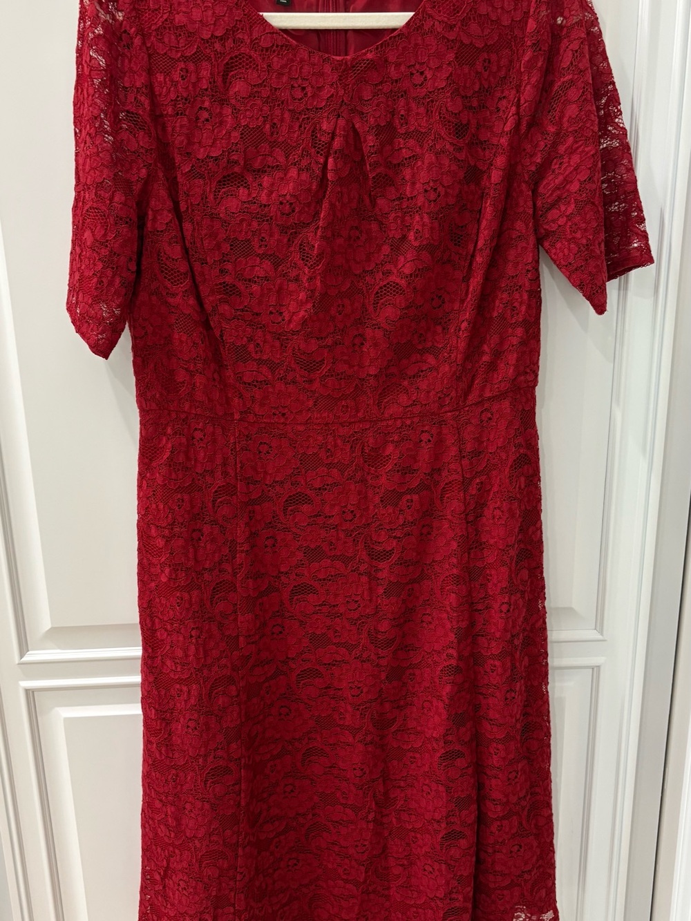Talbots Red Lace Midi Dress